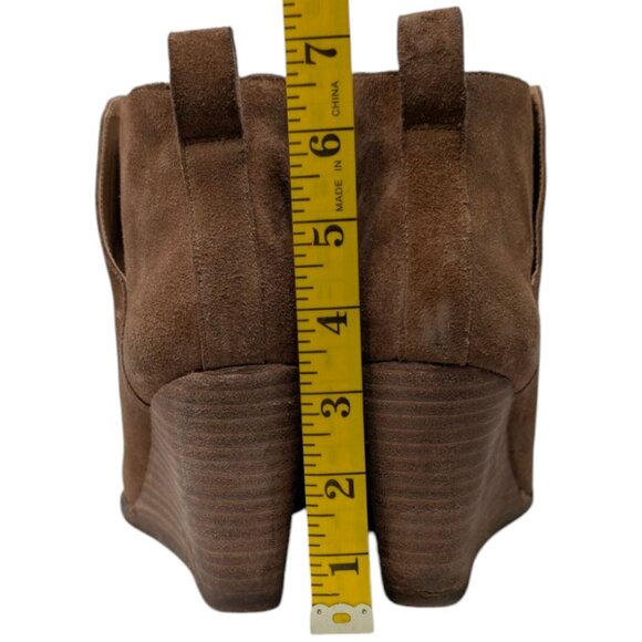 Lucky Brand Yezzah Oiled Suede Booties Womens Honey Brown Ankle Boots Sz 8.5 - Picture 11 of 14